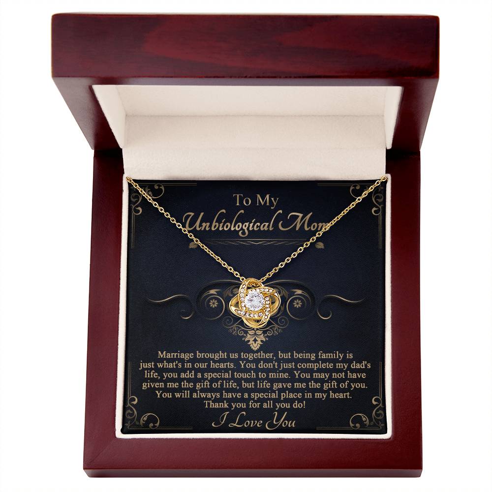 To My Unbiological Mom, A Special Place In My Heart, Love Knot Necklace