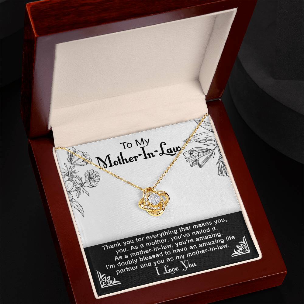 To My Mother-In-Law, Your Amazing, Love Knot Necklace