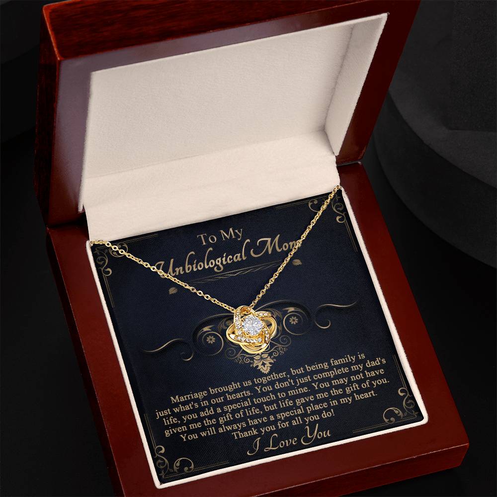 To My Unbiological Mom, A Special Place In My Heart, Love Knot Necklace