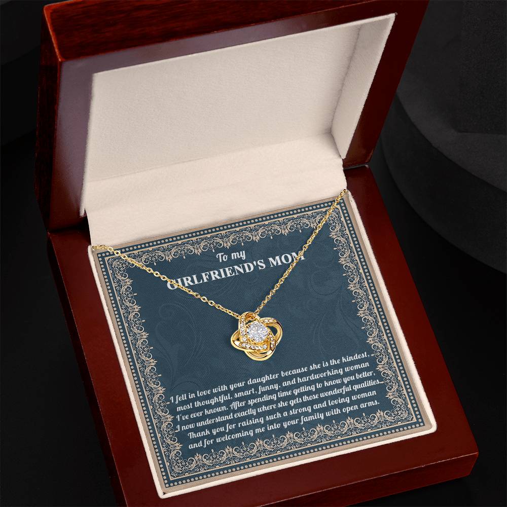 To My Girlfriend's Mom, With Open Arms, Love Knot Necklace