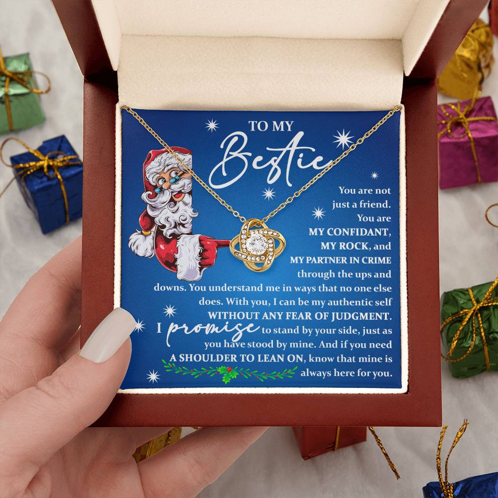 To My Bestie Gift, You Are Not Just A Friend, Bestie Christmas Gift, Love Knot Necklace Message Card