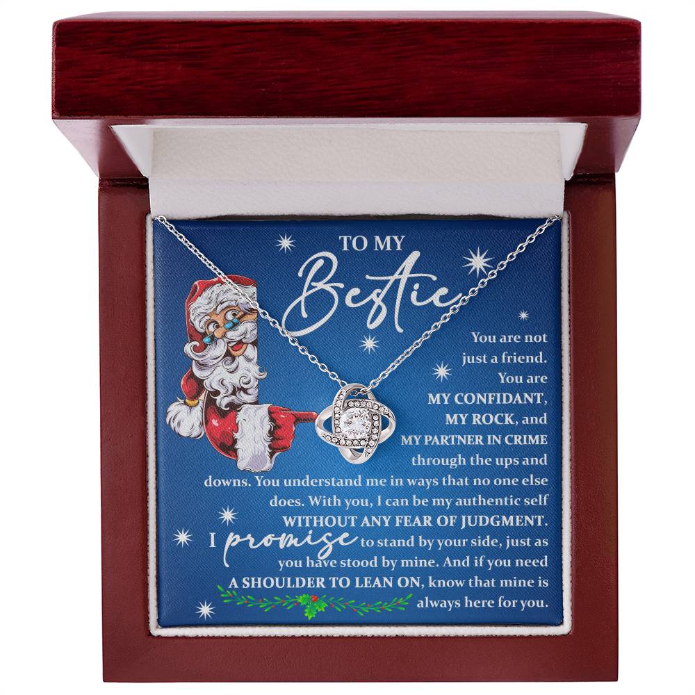 To My Bestie Gift, You Are Not Just A Friend, Bestie Christmas Gift, Love Knot Necklace Message Card