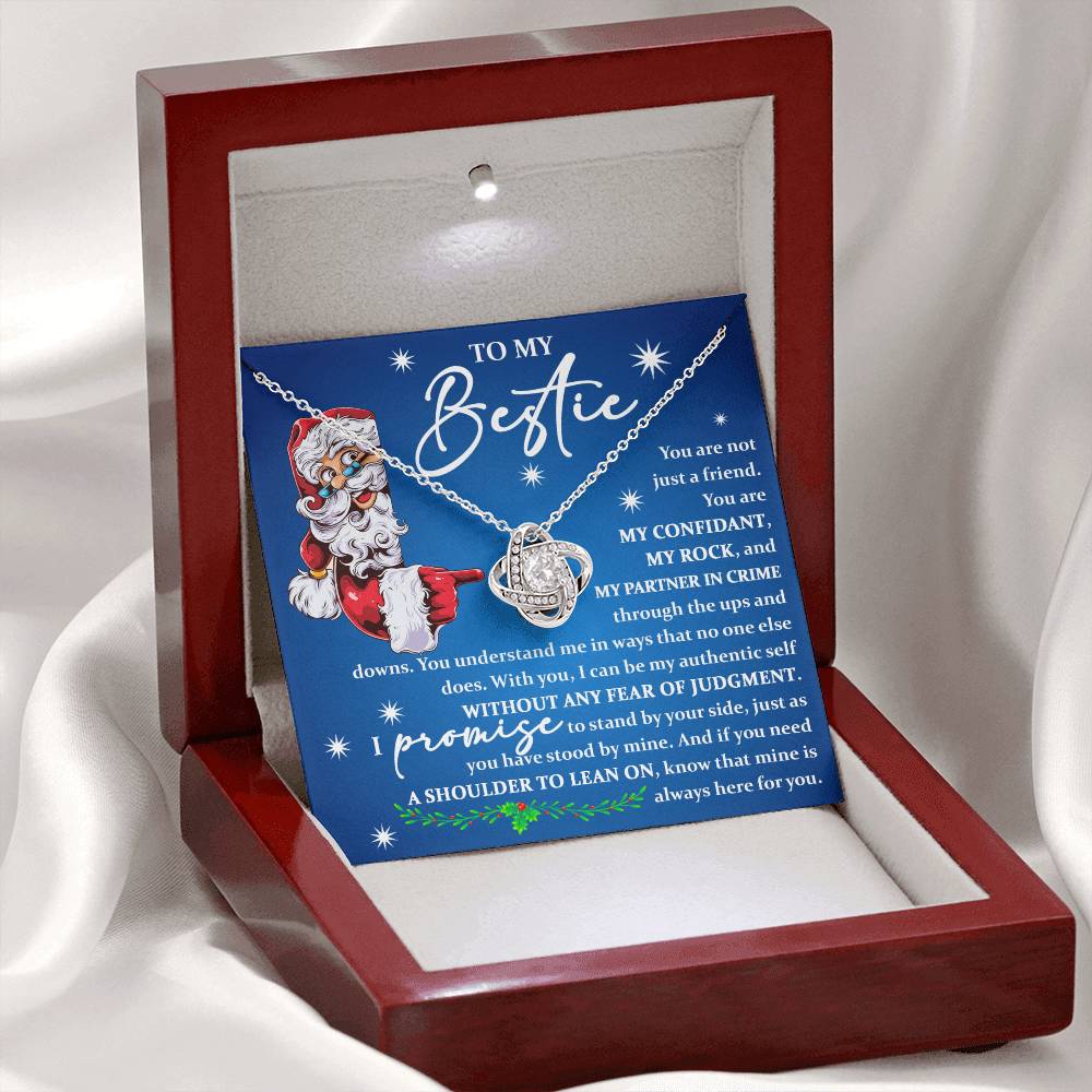 To My Bestie Gift, You Are Not Just A Friend, Bestie Christmas Gift, Love Knot Necklace Message Card