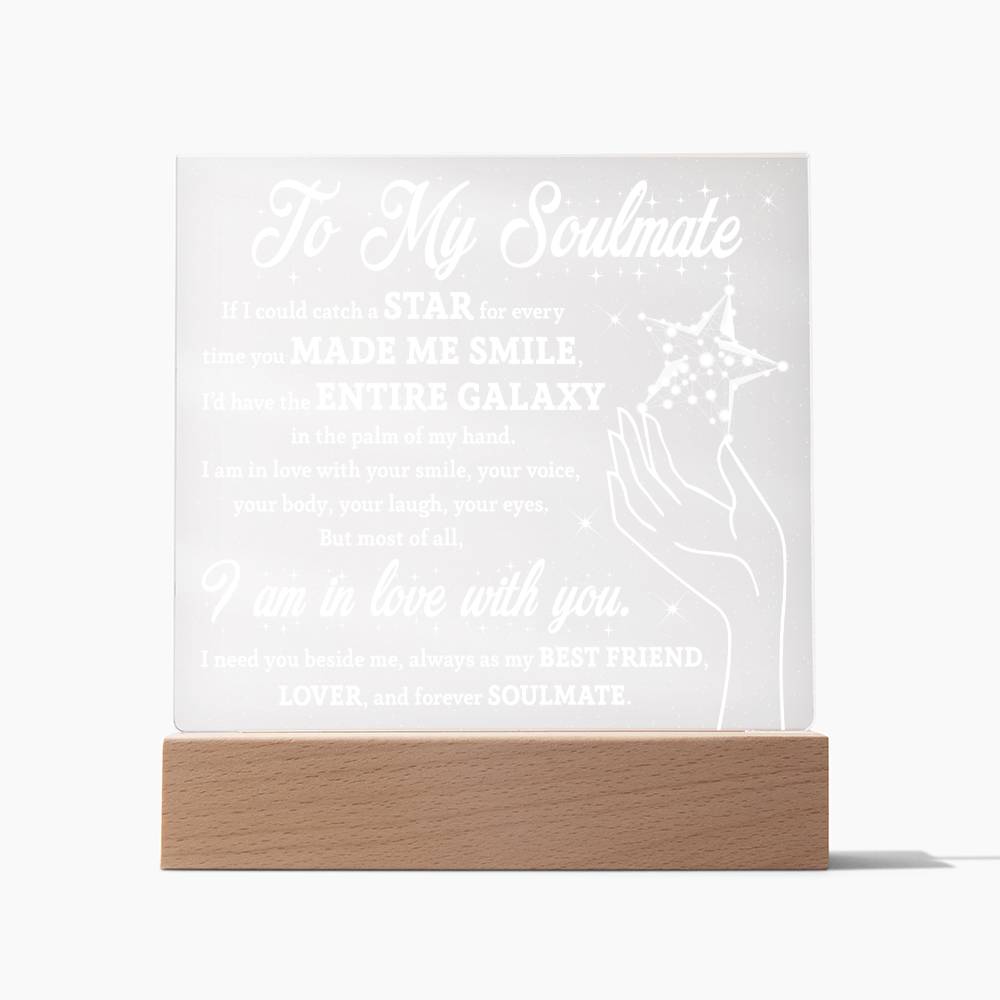 To My Soulmate, If I Could Catch A Star, Square Acrylic Plaque