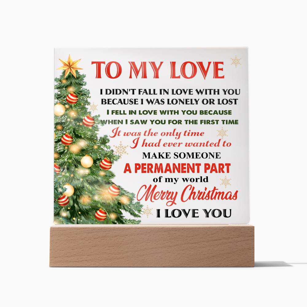 To My Love, Merry Christmas LED Acrylic Plaque