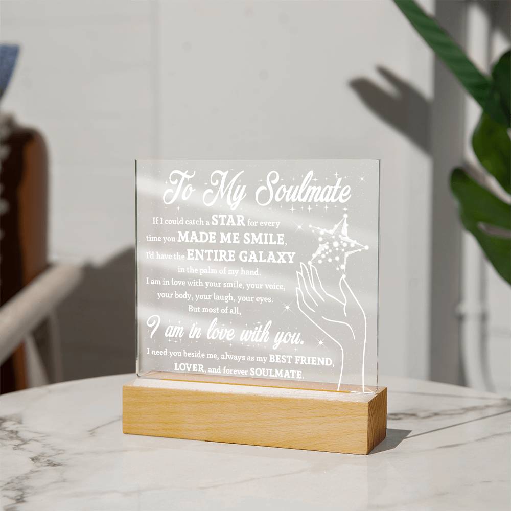 To My Soulmate, If I Could Catch A Star, Square Acrylic Plaque