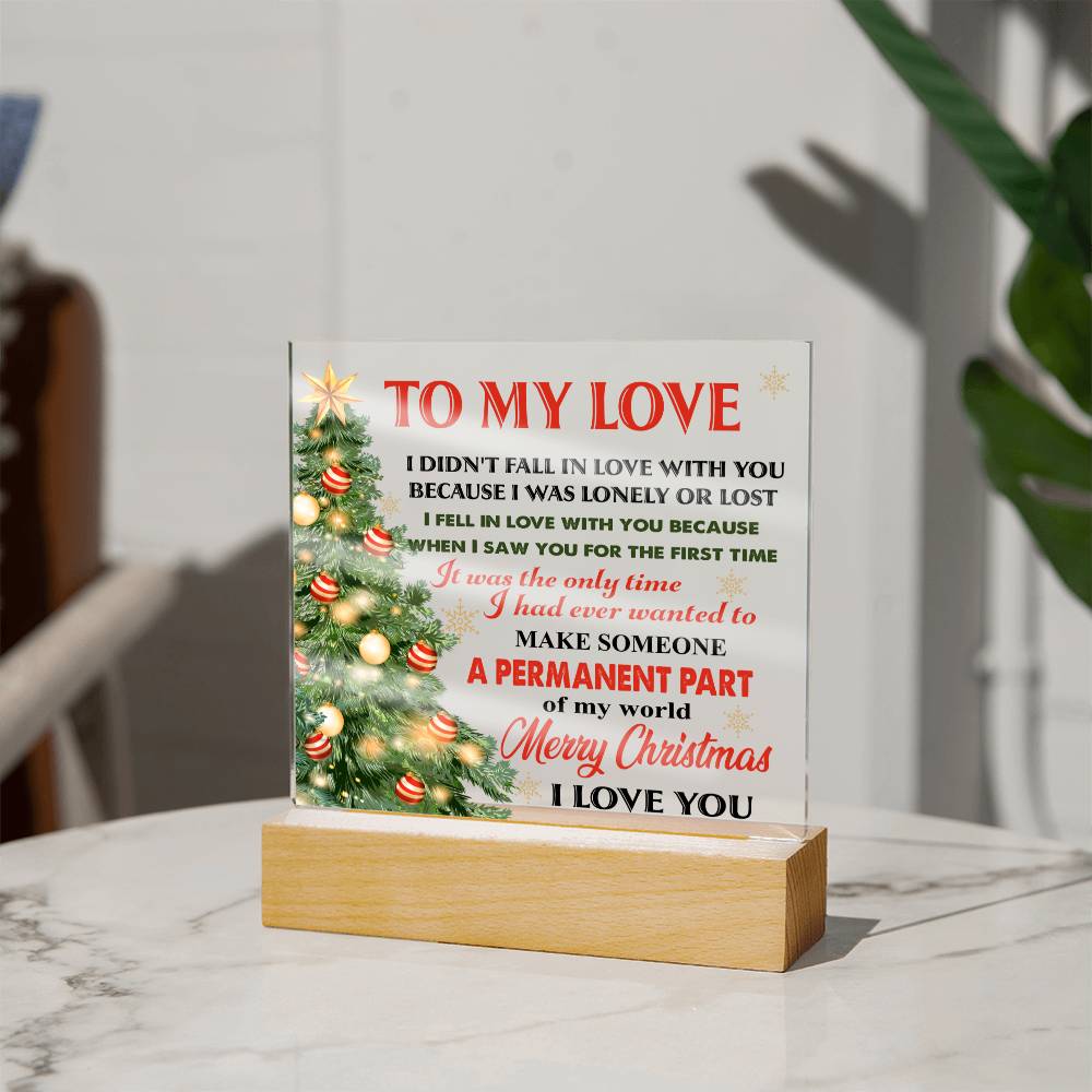 To My Love, Merry Christmas LED Acrylic Plaque