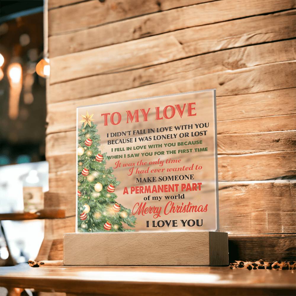 To My Love, Merry Christmas LED Acrylic Plaque