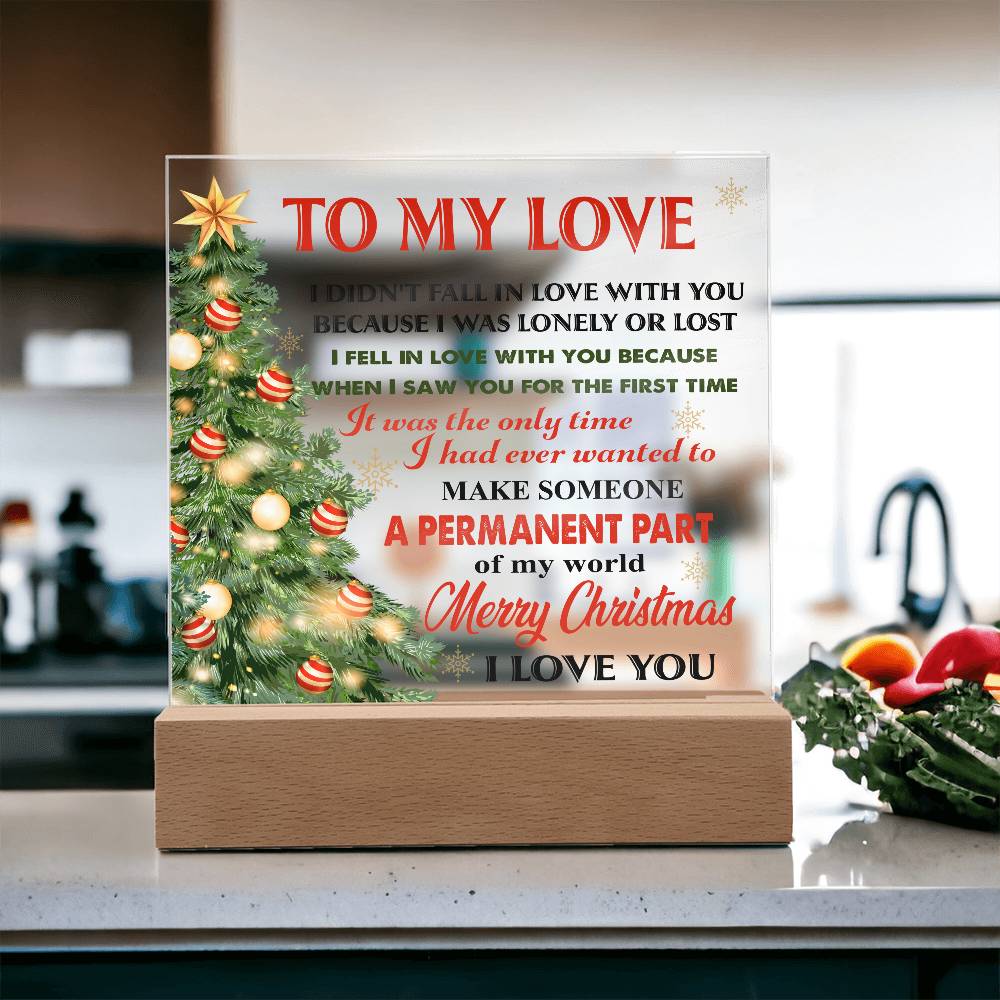 To My Love, Merry Christmas LED Acrylic Plaque