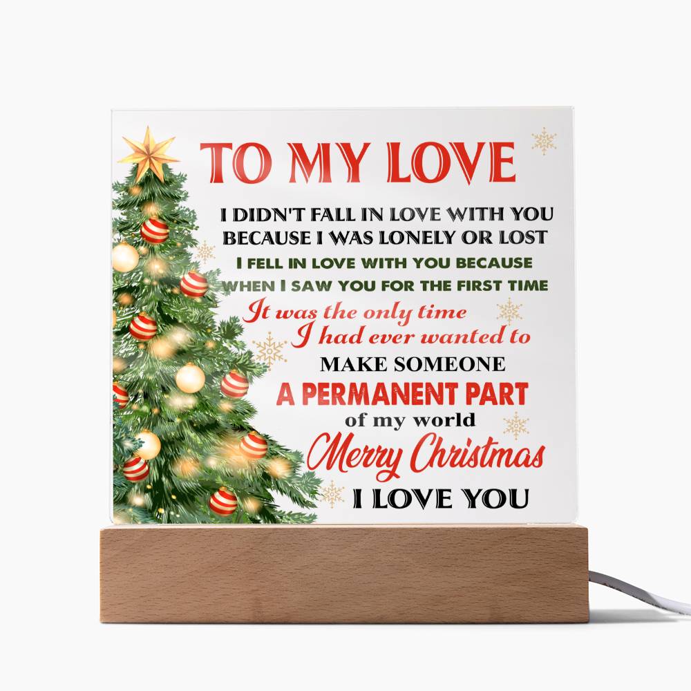 To My Love, Merry Christmas LED Acrylic Plaque