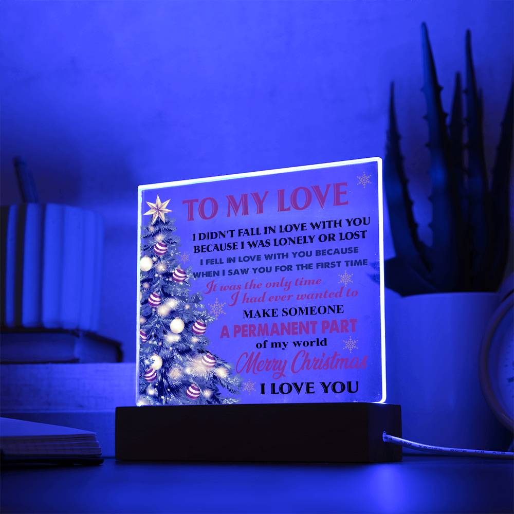To My Love, Merry Christmas LED Acrylic Plaque