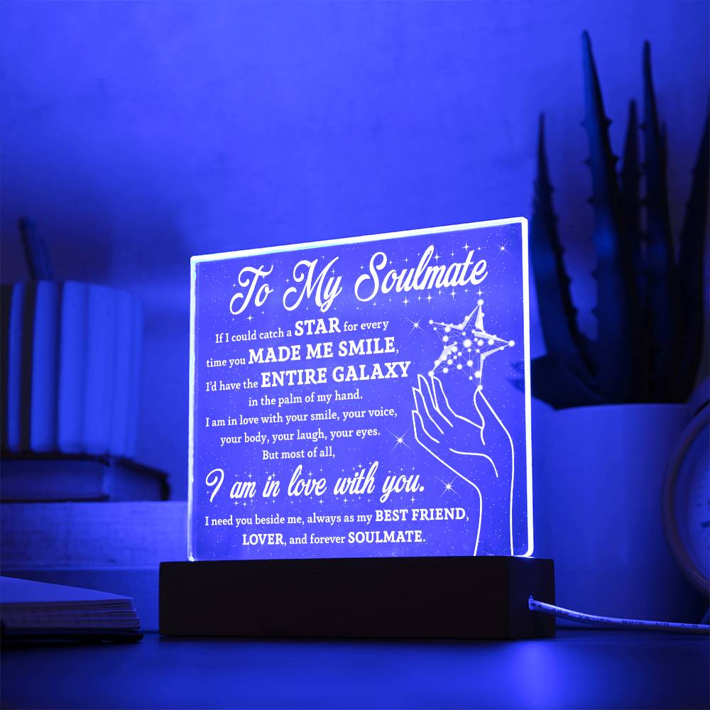 To My Soulmate, If I Could Catch A Star, Square Acrylic Plaque