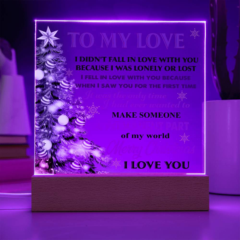 To My Love, Merry Christmas LED Acrylic Plaque