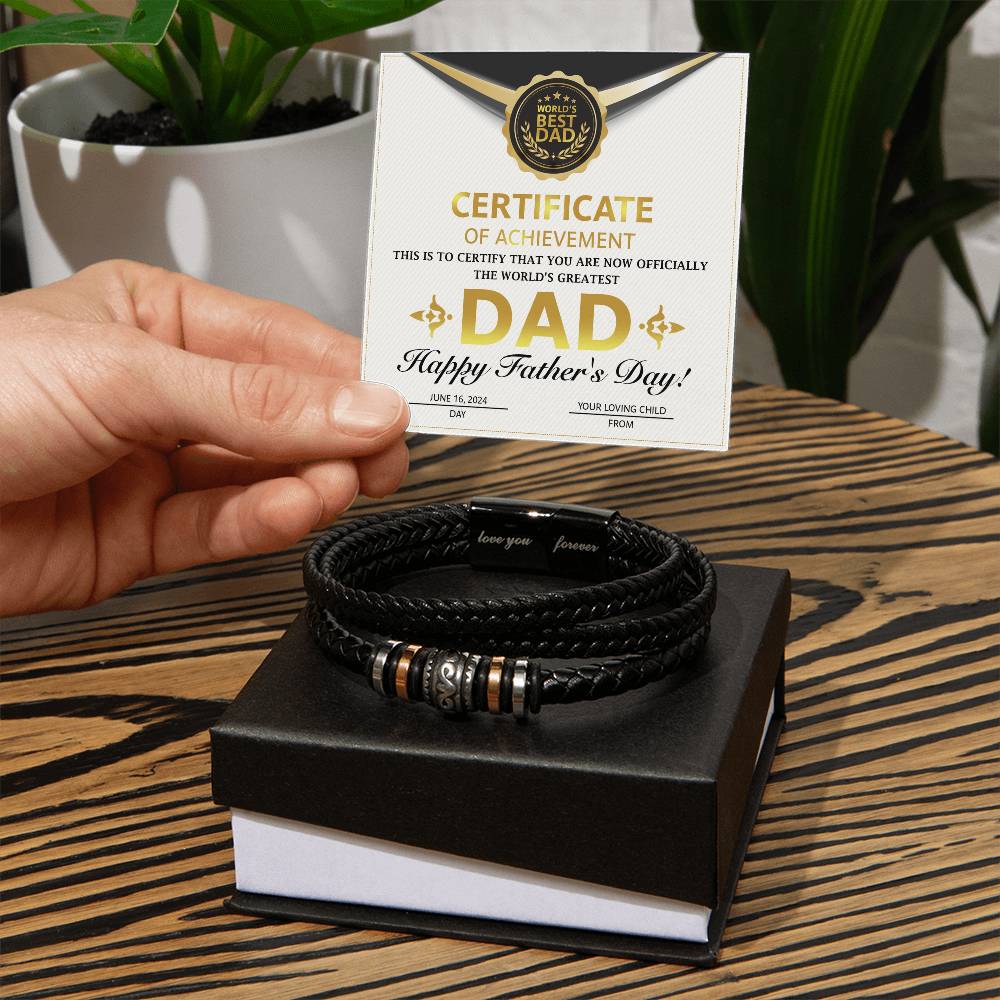 To My Dad, The Worlds Best Dad, Happy Fathers Day, Love You Forever Bracelet