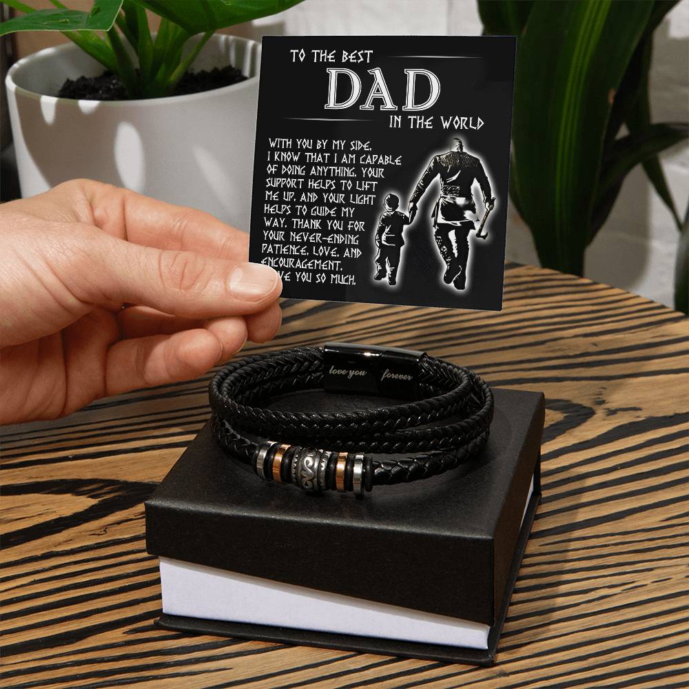 To The Best Dad In The World, Thank You, Love You Forever Bracelet