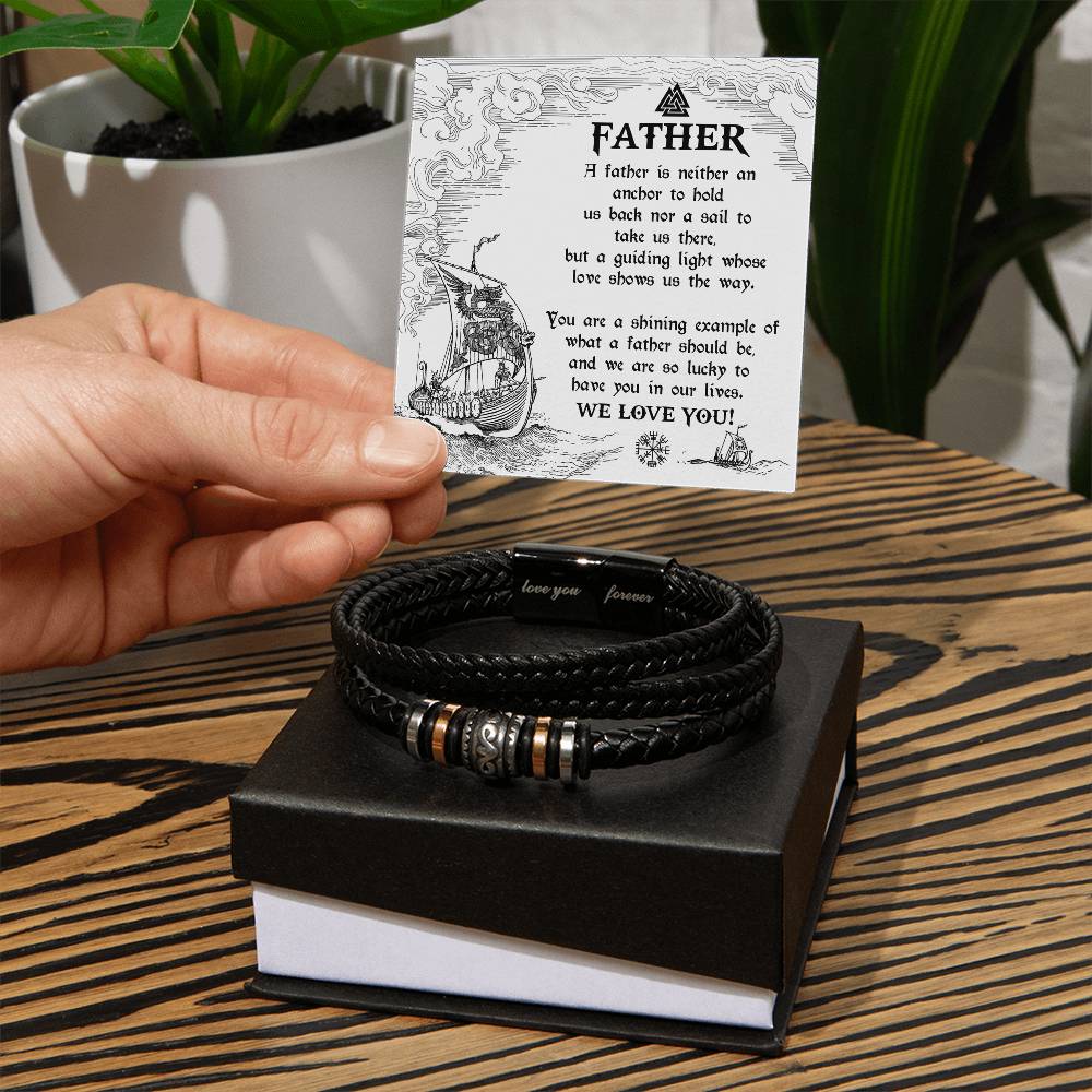 To My Father, We Are So Lucky To Have You In Our Lives, Love You Forever Bracelet