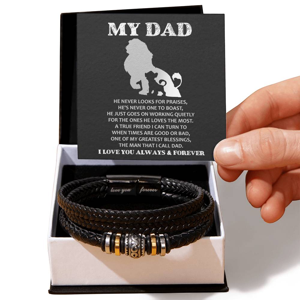 To My Dad, The Man That I Call Dad, Love You Forever Bracelet