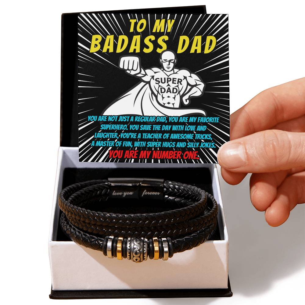 To My BadAss Dad, You Are My Number One, Love You Forever Bracelet