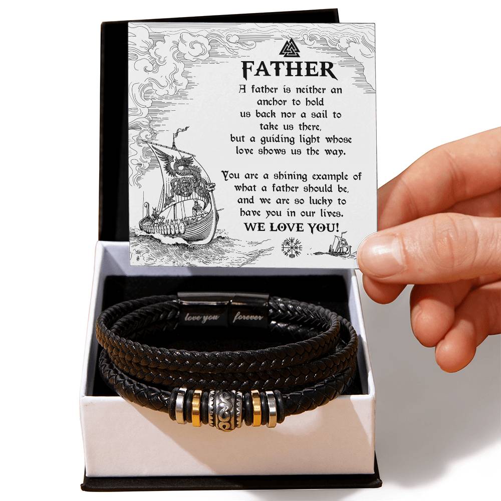 To My Father, We Are So Lucky To Have You In Our Lives, Love You Forever Bracelet