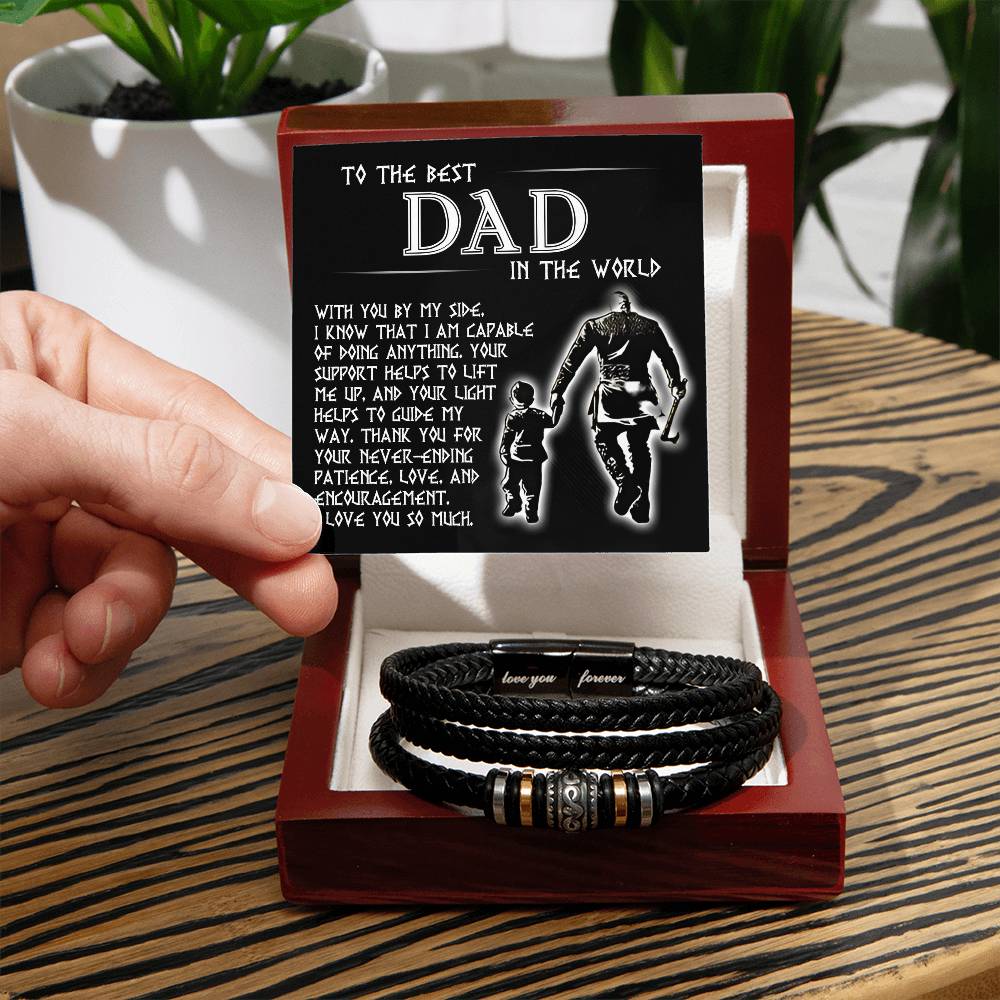 To The Best Dad In The World, Thank You, Love You Forever Bracelet