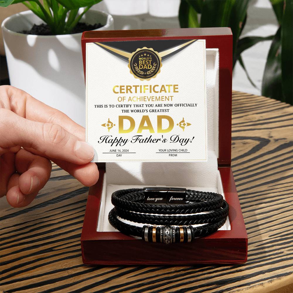 To My Dad, The Worlds Best Dad, Happy Fathers Day, Love You Forever Bracelet