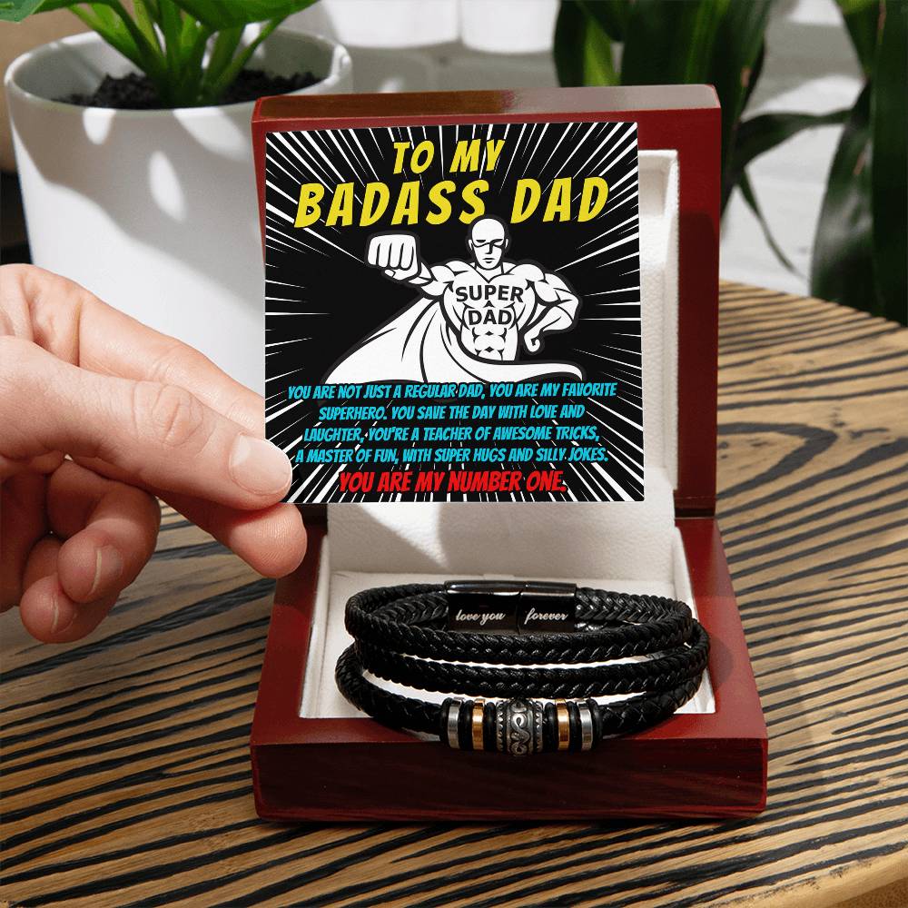 To My BadAss Dad, You Are My Number One, Love You Forever Bracelet