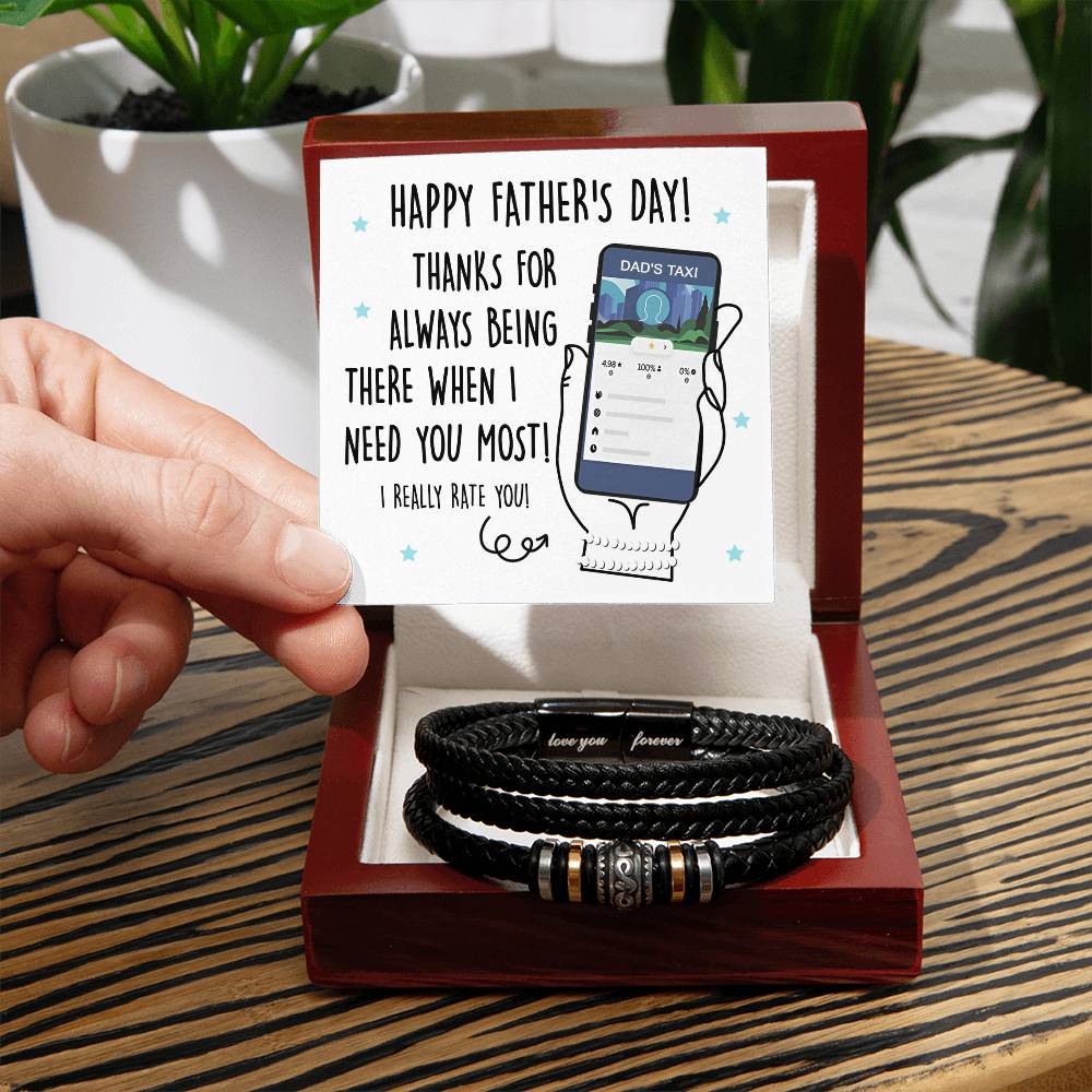 To My Dad, Happy Fathers Day, Dads Taxi, Love You Forever Bracelet, Funny Gift For Dad