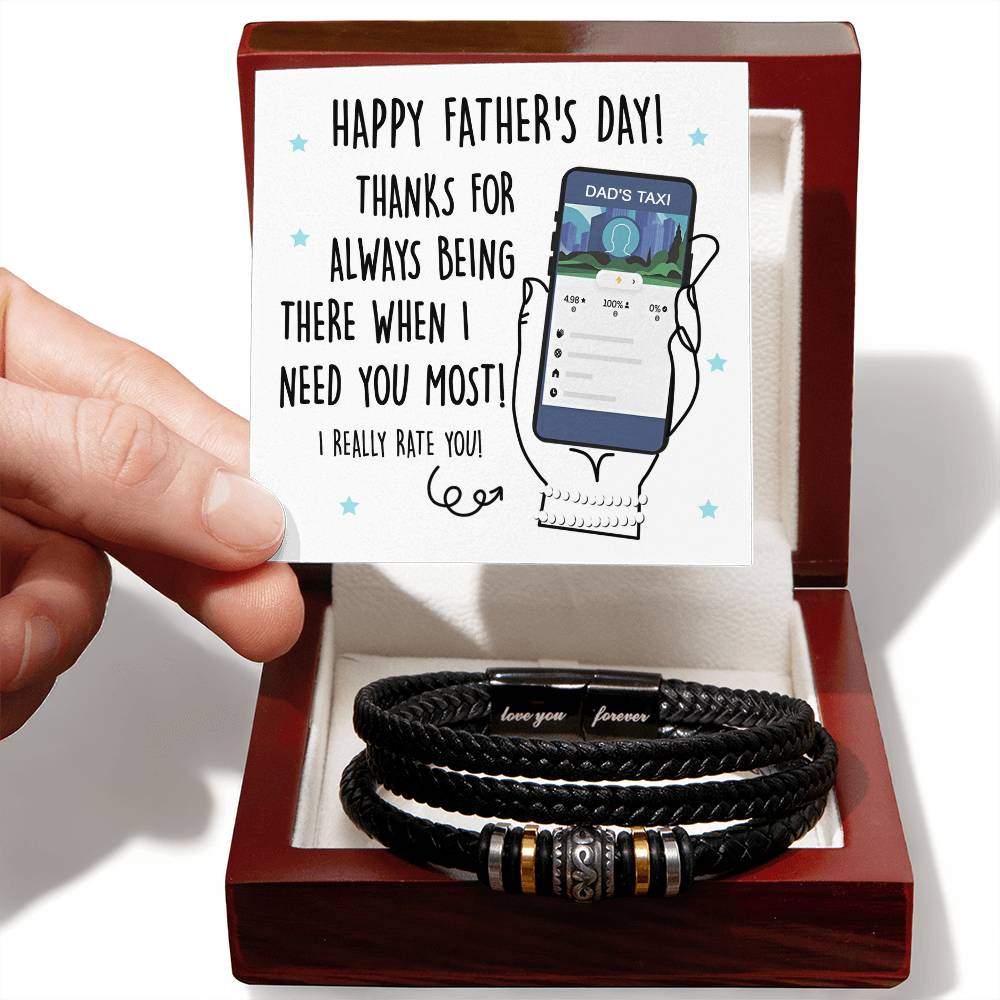 To My Dad, Happy Fathers Day, Dads Taxi, Love You Forever Bracelet, Funny Gift For Dad