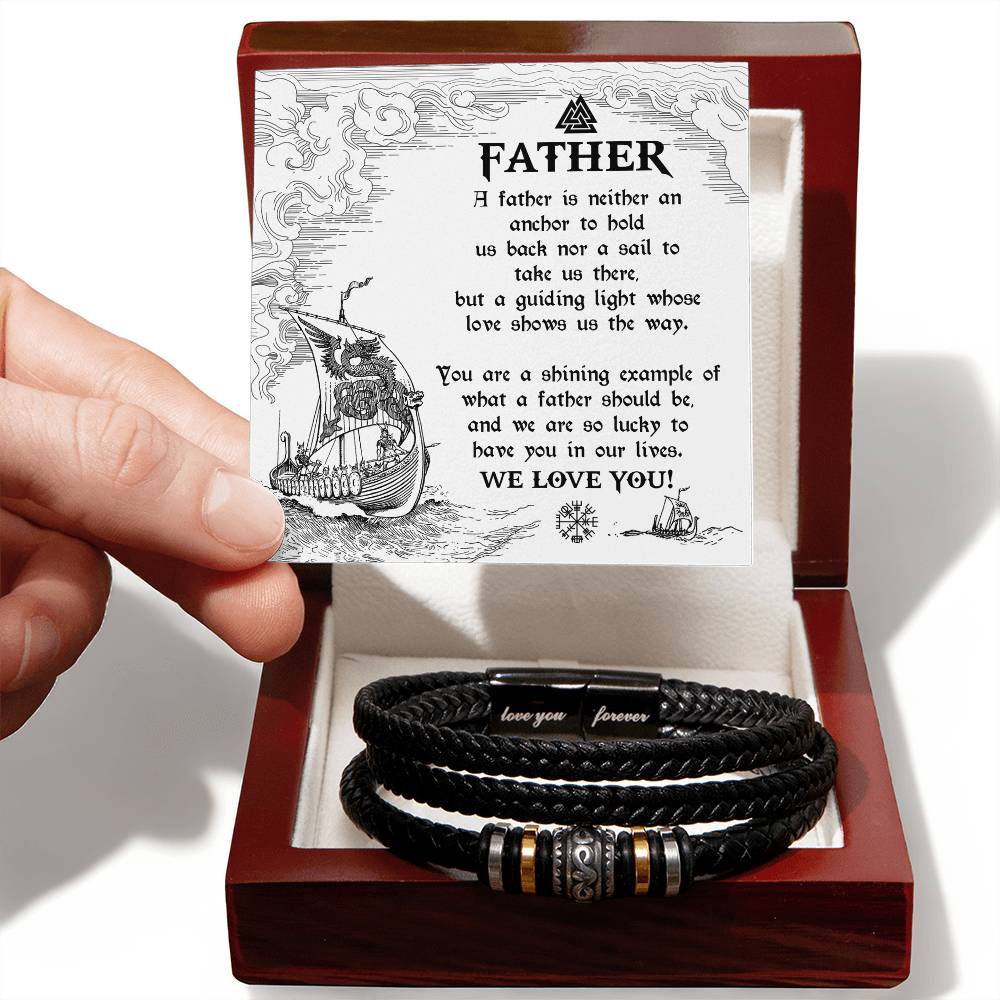 To My Father, We Are So Lucky To Have You In Our Lives, Love You Forever Bracelet