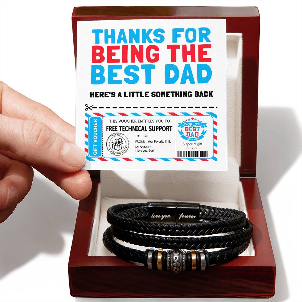 To My Dad, Thanks For Being The Best Dad, Gift Voucher, Love You Forever Bracelet, Funny Gift For Dad