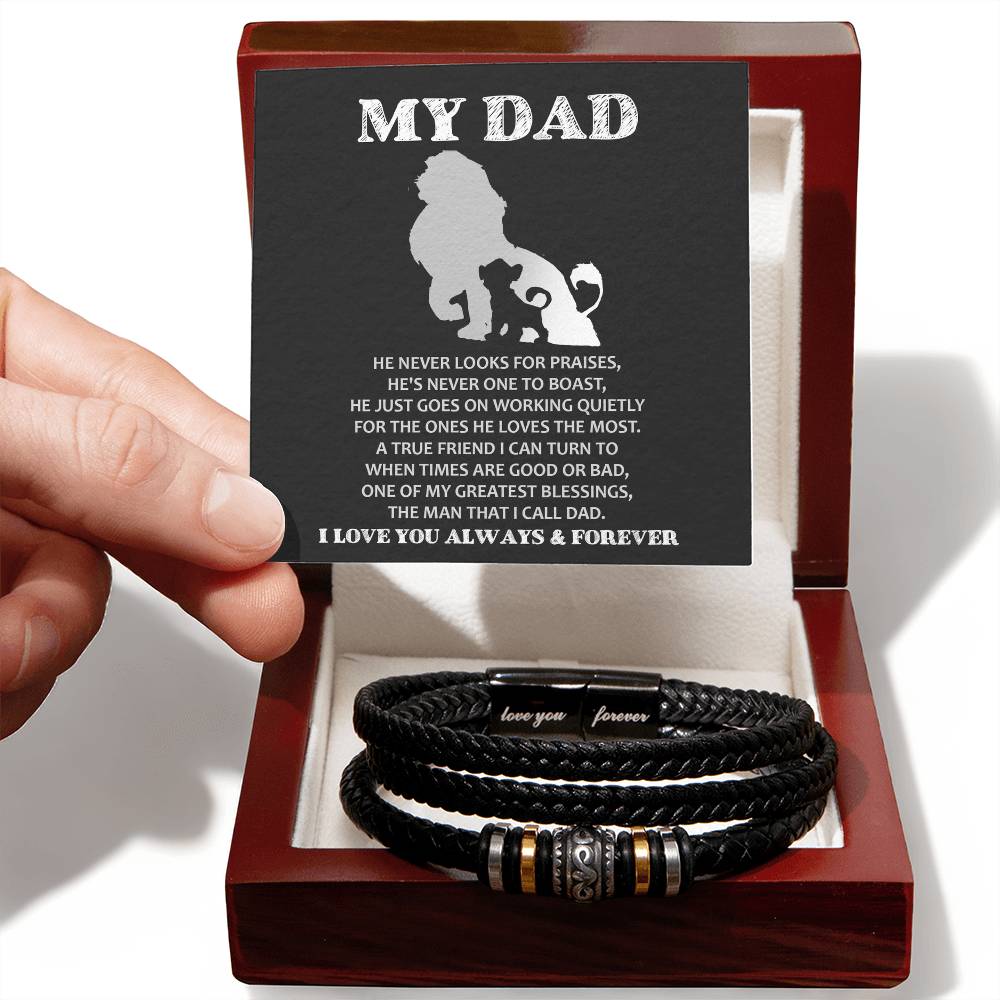 To My Dad, The Man That I Call Dad, Love You Forever Bracelet
