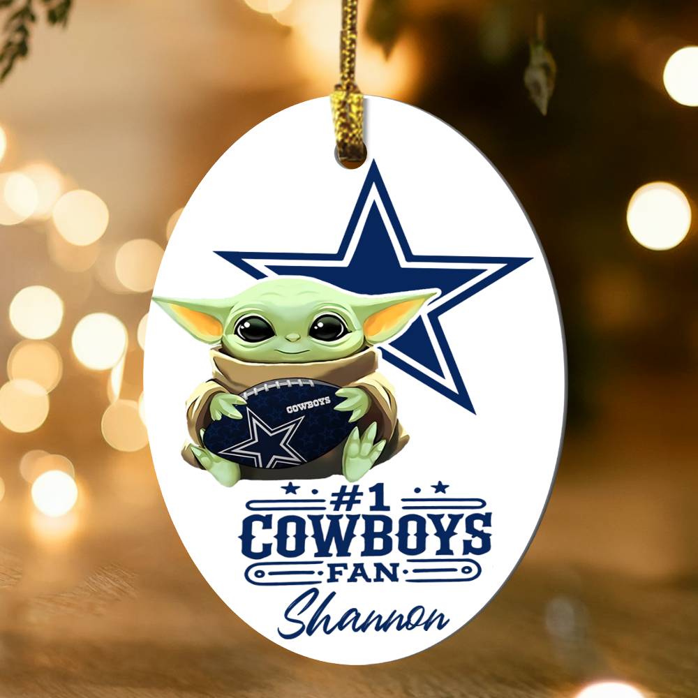 Dallas Cowboys #1 Fan - Oval Ornament - Personalized (Shannon)