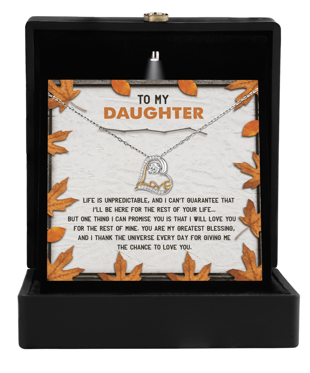 To My Daughter, You Are My Greatest Blessing, Love Dancing Heart Necklace, Gift For Daughter