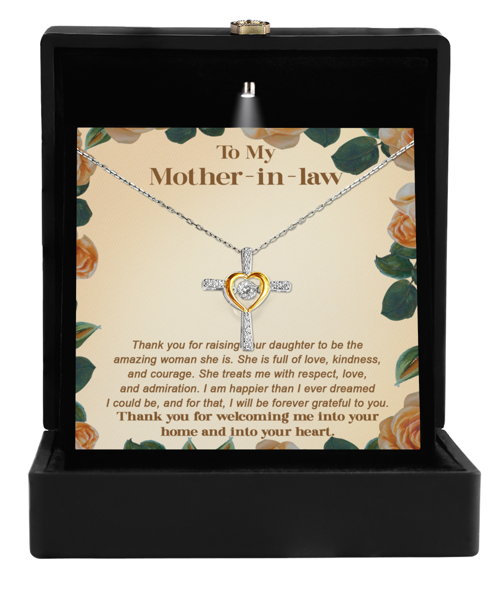 To My Mother-In-Law - Grateful To You - Cross Dancing Necklace