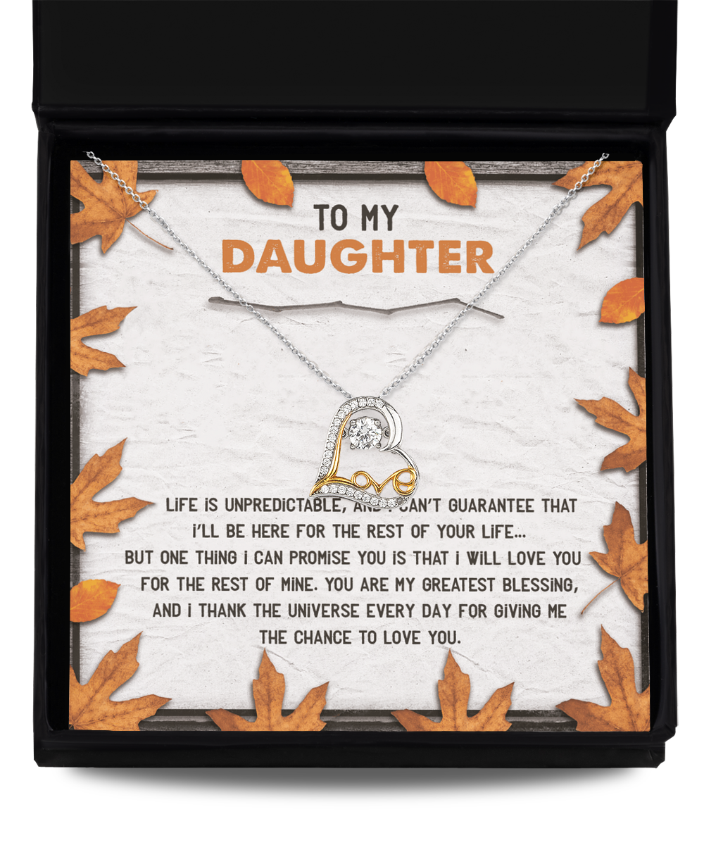 To My Daughter, You Are My Greatest Blessing, Love Dancing Heart Necklace, Gift For Daughter