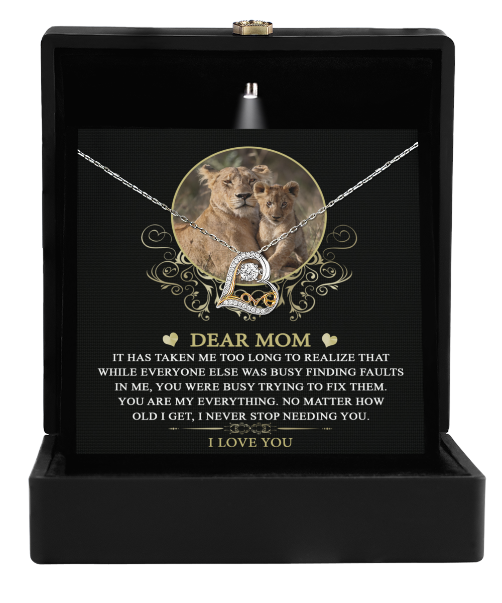 Dear Mom - You Are My Everything - Love Dancing Heart Necklace