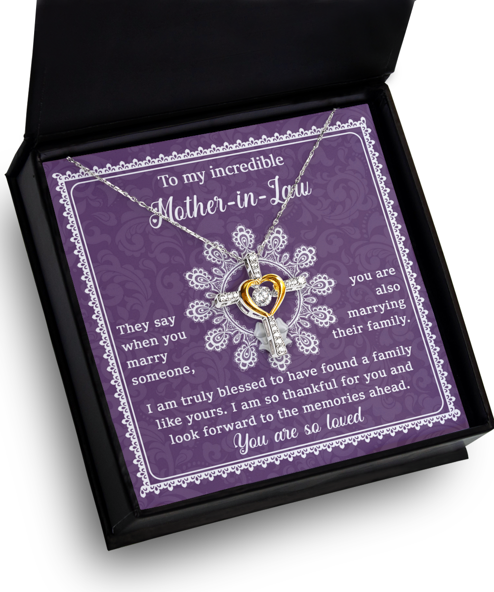 To My Mother-In-Law - Family Like Yours - Cross Dancing Necklace