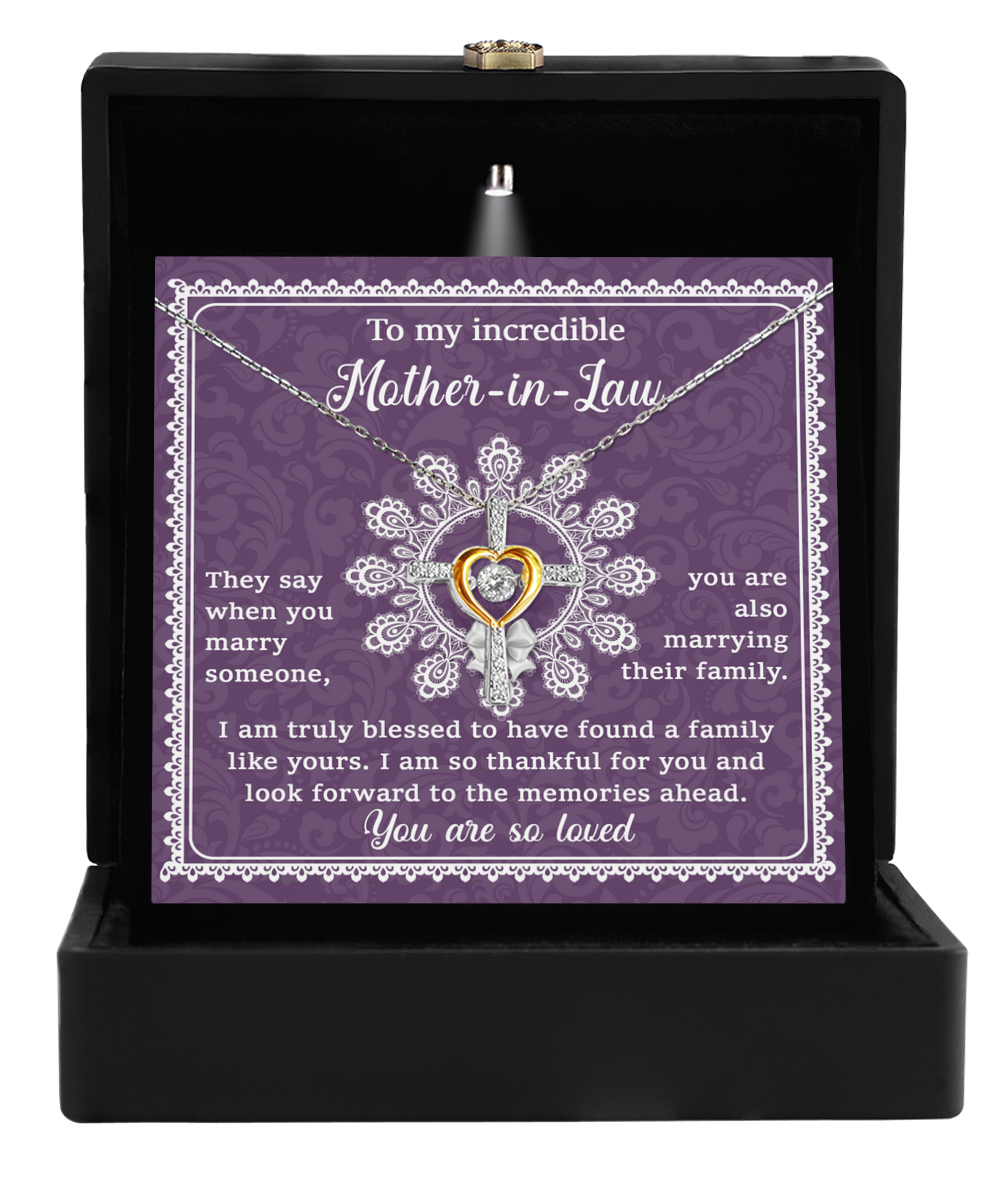 To My Mother-In-Law - Family Like Yours - Cross Dancing Necklace