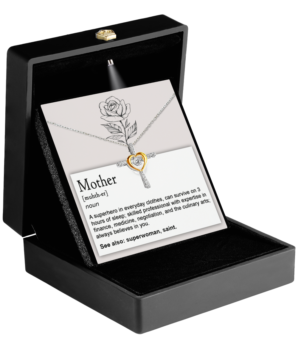 To My Mom - A Superhero - Cross Dancing Necklace