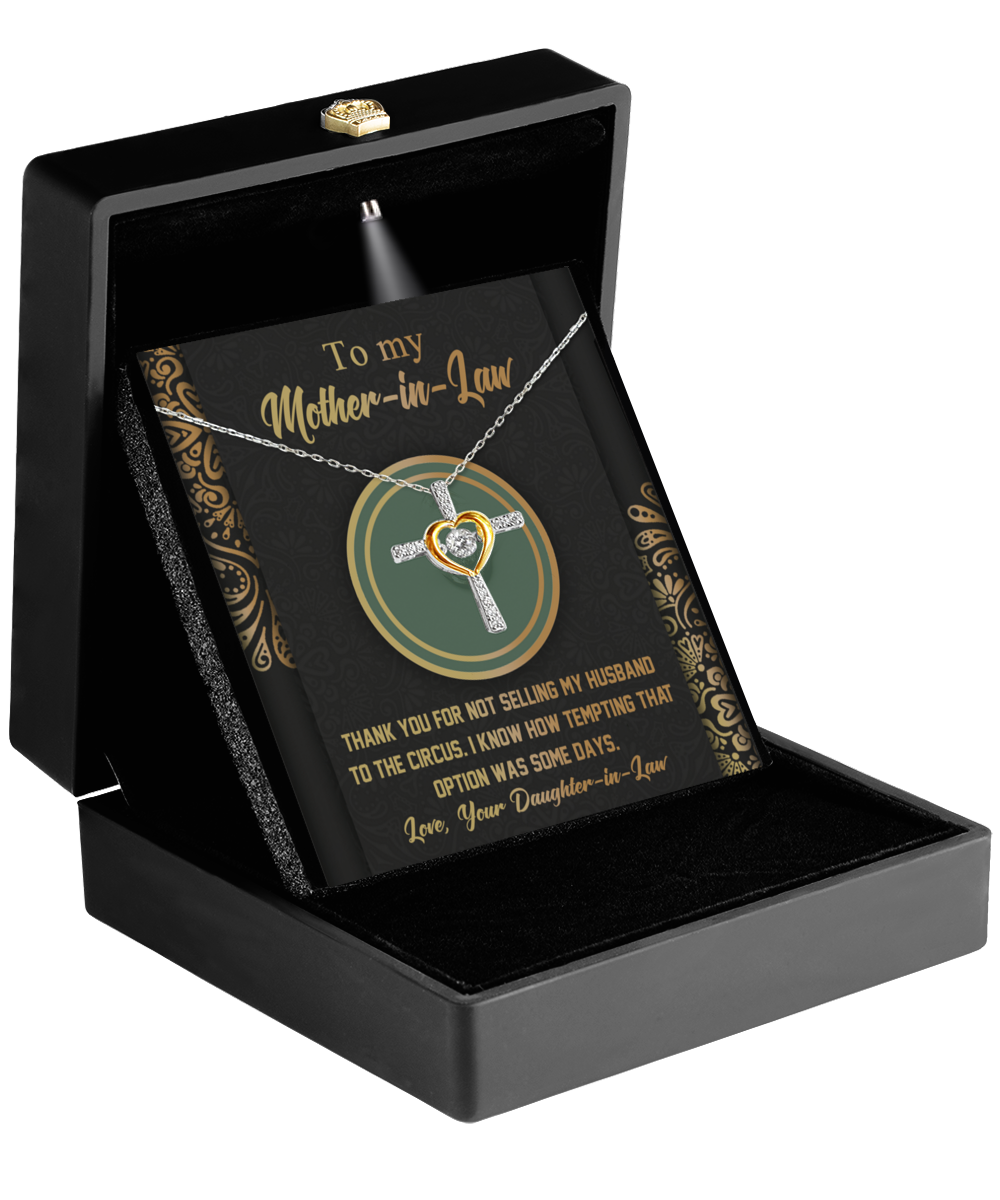 To My Mother-In-Law - Thank You For Not Selling My Husband - Cross Dancing Necklace