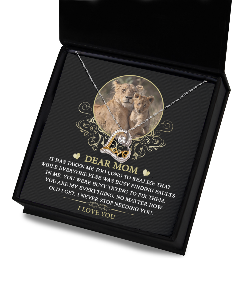 Dear Mom - You Are My Everything - Love Dancing Heart Necklace