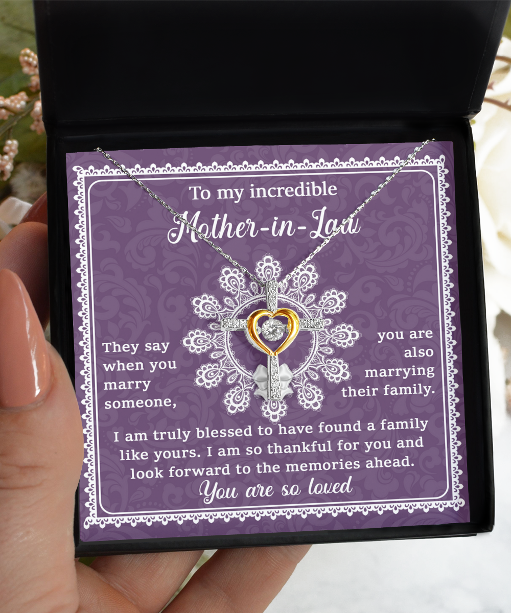 To My Mother-In-Law - Family Like Yours - Cross Dancing Necklace
