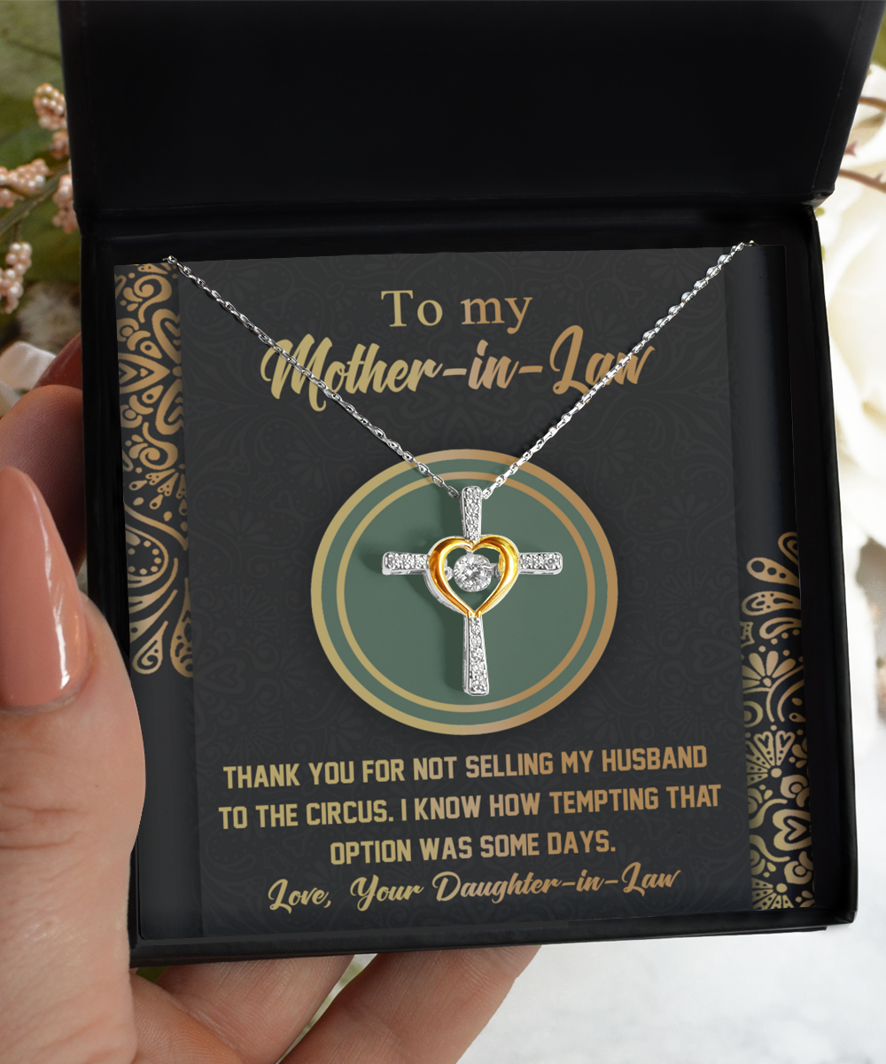 To My Mother-In-Law - Thank You For Not Selling My Husband - Cross Dancing Necklace