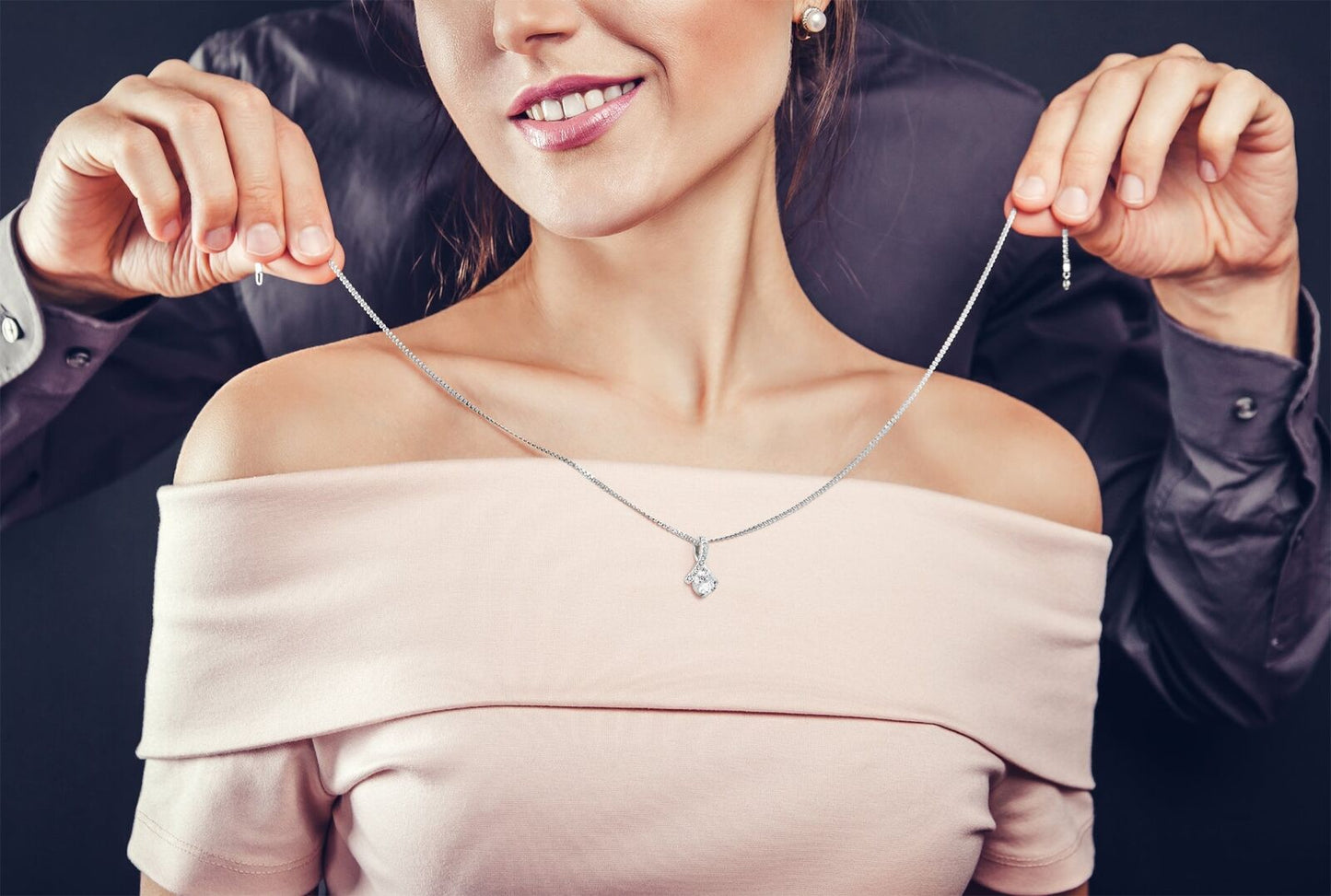 Christmas Message Card Jewelry, You Make My Life Complete, Alluring Beauty Necklace Message Card