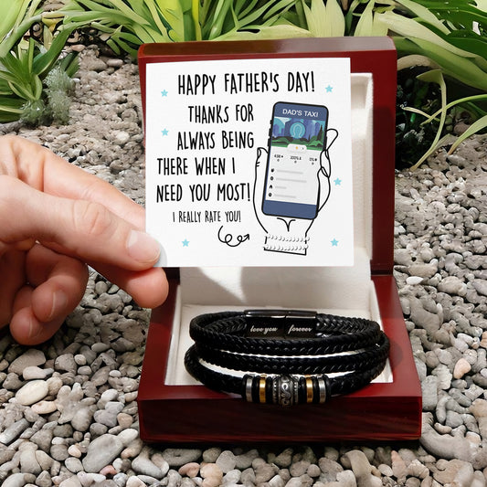 To My Dad, Happy Fathers Day, Dads Taxi, Love You Forever Bracelet, Funny Gift For Dad