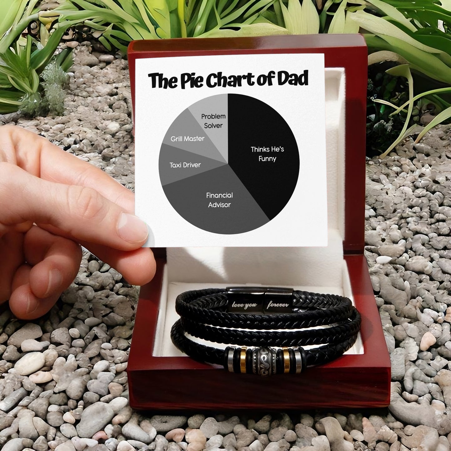 To My Dad, The Pie Chart Of Dad, Love You Forever Bracelet, Funny Gift For Dad