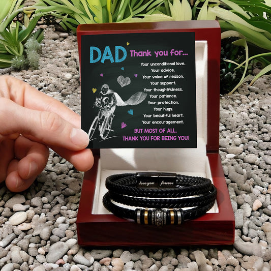To My Dad, Thank You For Being You, Love You Forever Bracelet, Gift For Dad