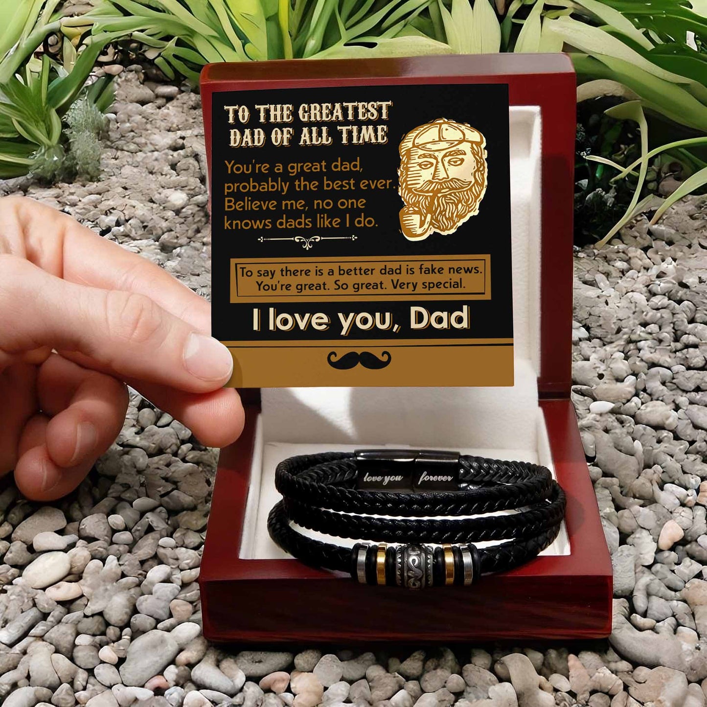 To My Dad, The Greatest Dad Of All Time, Love You Forever Bracelet, Gift For Dad