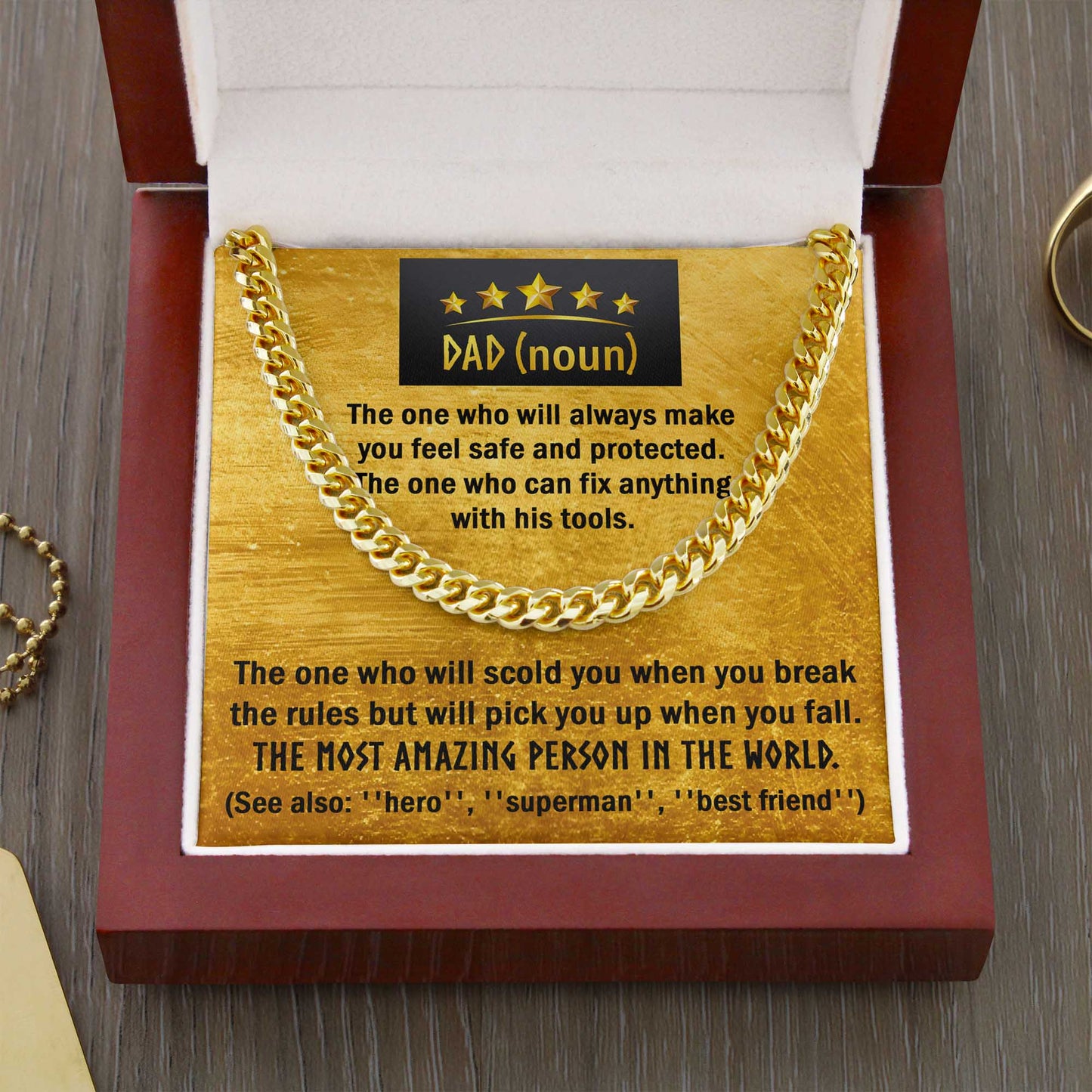 To My Dad, The Most Amazing Person In The World, Cuban Link Chain, Gift For Dad