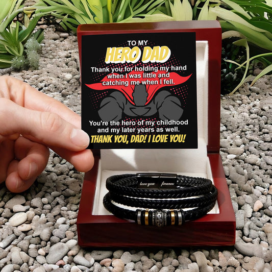 To My Dad, My Hero Dad, Thank You, Love You Forever Bracelet, Gift For Dad